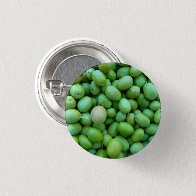 Badge Rond 2,50 Cm Bouton Olives vertes fraîches (Devant & derrière)
