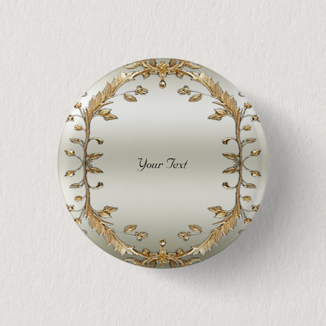Badge Rond 2,50 Cm Bouton Ornat d'or (Devant)
