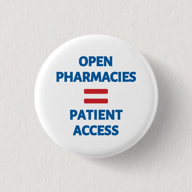Badge Rond 2,50 Cm Bouton Ouvrir Pharmacies Accès patient (Devant)