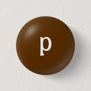 Badge Rond 2,50 Cm Bouton P monogramme
