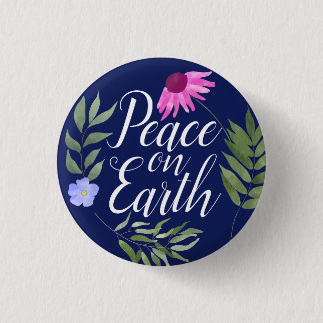 Badge Rond 2,50 Cm Bouton Paix sur Terre (Devant)