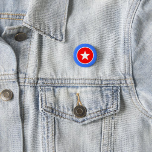 Badge Rond 2,50 Cm Bouton Panama Bleu Blanc Rouge