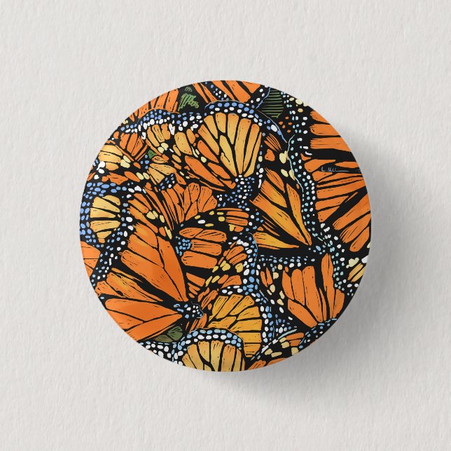 Badge Rond 2,50 Cm Bouton papillon Monarque (Devant)