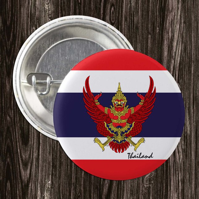 Badge Rond 2,50 Cm Bouton Patriotique Thaïlande, mode Thai Drapeau (Créateur téléchargé)