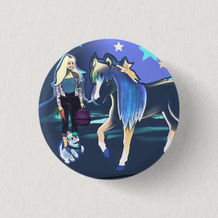 Badge Rond 2,50 Cm Bouton Peinture des nuits Palomino