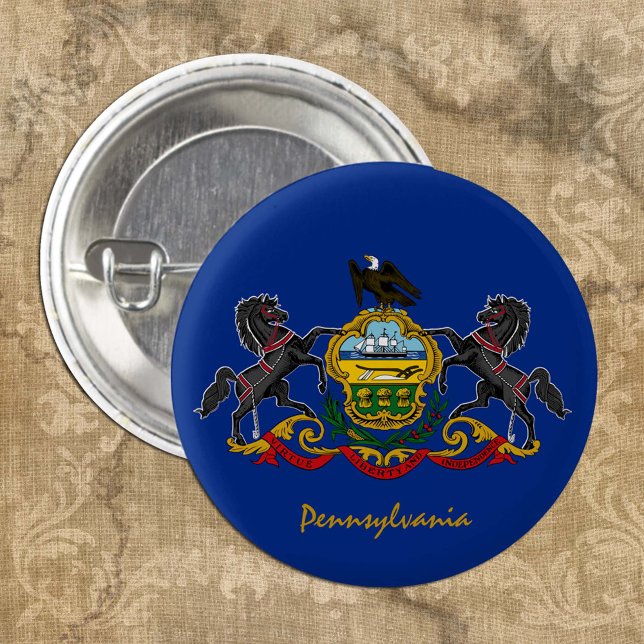 Badge Rond 2,50 Cm Bouton Pennsylvanie, drapeau patriotique Pennsylva (Créateur téléchargé)