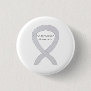 Badge Rond 2,50 Cm Bouton personnalisé Perle White Awareness