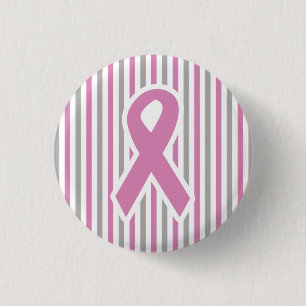 Badge Rond 2,50 Cm Bouton personnalisé Pink & Silver Stripes