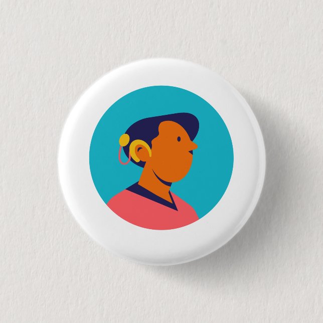 Badge Rond 2,50 Cm Bouton personne sourde (Devant)