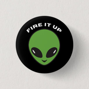 Badge Rond 2,50 Cm Bouton PETIT allumer noir alien