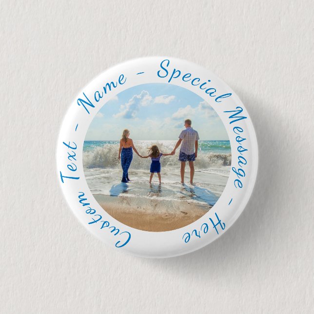 Badge Rond 2,50 Cm Bouton photo Cadeau avec texte personnalisé (Devant)