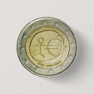 Badge Rond 2,50 Cm Bouton Pièce Deux Euros