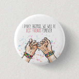 Badge Rond 2,50 Cm Bouton Pinky Promise Pin Best Friends