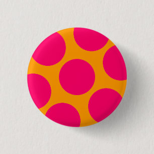 Badge Rond 2,50 Cm Bouton Pointe rose