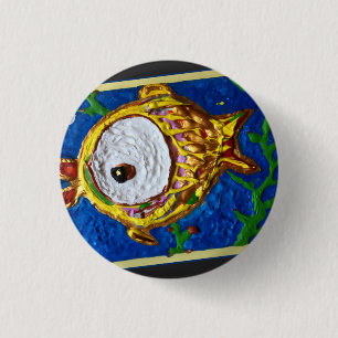 Badge Rond 2,50 Cm Bouton Poisson