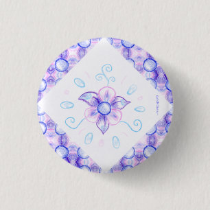 Badge Rond 2,50 Cm Bouton pourpre brillant de fleur
