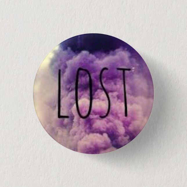 Badge Rond 2,50 Cm Bouton pourpre perdu de nuage (Devant)