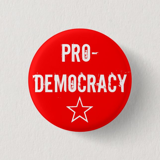 Badge Rond 2,50 Cm Bouton "pro-démocratique" (Devant)