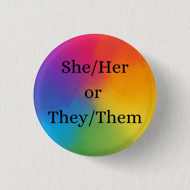 Badge Rond 2,50 Cm Bouton Pronoms (Devant)
