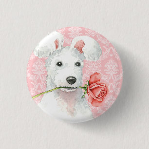 Badge Rond 2,50 Cm Bouton Pumi Pinback Rose Valentin