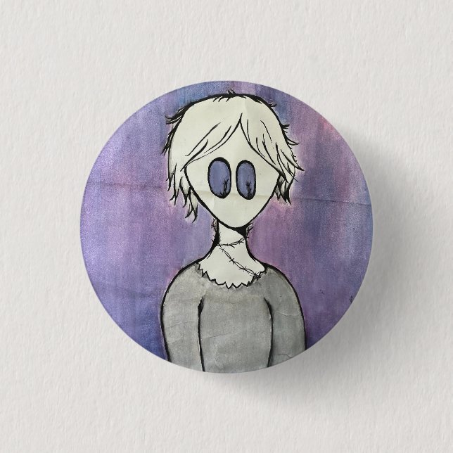 Badge Rond 2,50 Cm Bouton Purple Fella (Devant)
