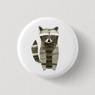 Badge Rond 2,50 Cm Bouton Raccoon mignon, Épingle