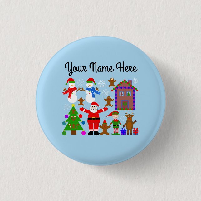 Badge Rond 2,50 Cm Bouton Rassemblement de Noël #2 (Devant)