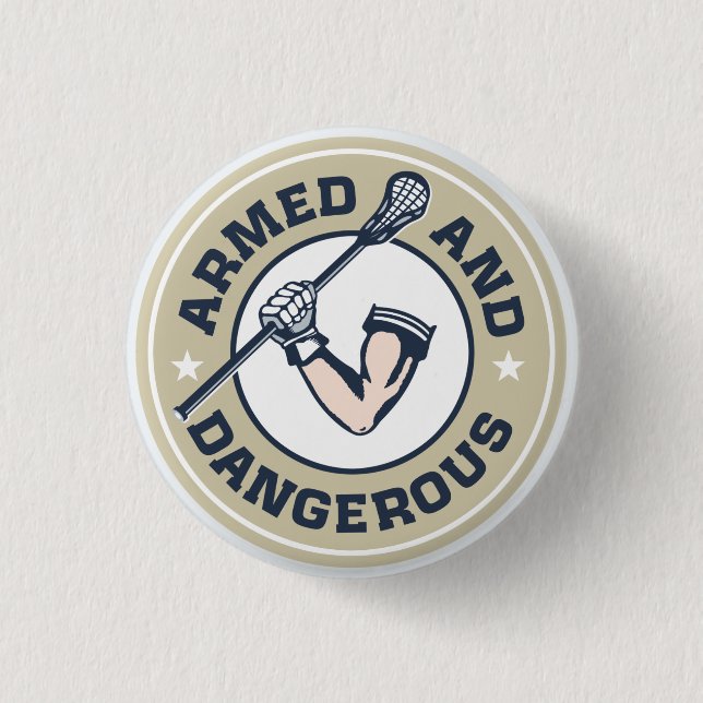 Badge Rond 2,50 Cm Bouton relâché armé et dangereux (Devant)