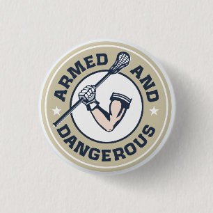 Badge Rond 2,50 Cm Bouton relâché armé et dangereux