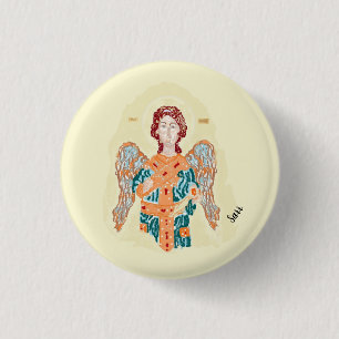 Badge Rond 2,50 Cm Bouton religieux : Archange Gabriel