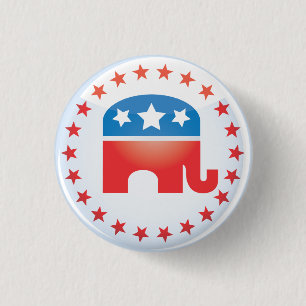 Badge Rond 2,50 Cm Bouton républicain d'éléphant