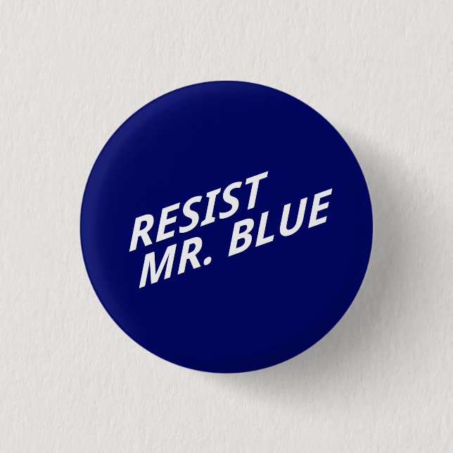 Badge Rond 2,50 Cm Bouton Résister à M. Blue (Devant)