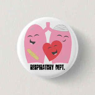 Badge Rond 2,50 Cm Bouton respiratoire droite de Dept. Lungs de