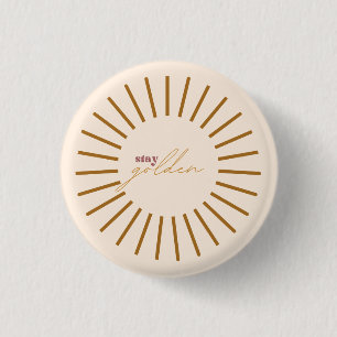 Badge Rond 2,50 Cm Bouton Rester doré