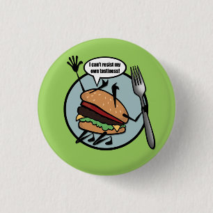 BADGE ROND 2,50 CM BOUTON RETOUR ROUND PIN CHEESEBURGER