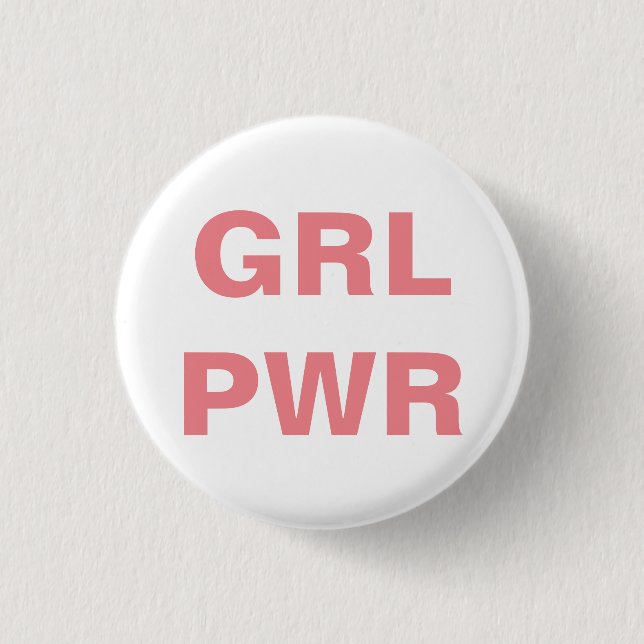 Badge Rond 2,50 Cm bouton rond de puissance féministe de fille (Devant)