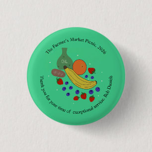 Badge Rond 2,50 Cm Bouton rond Fruit et Huile