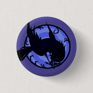 BADGE ROND 2,50 CM BOUTON ROND ILLUSTRATION RAVEN