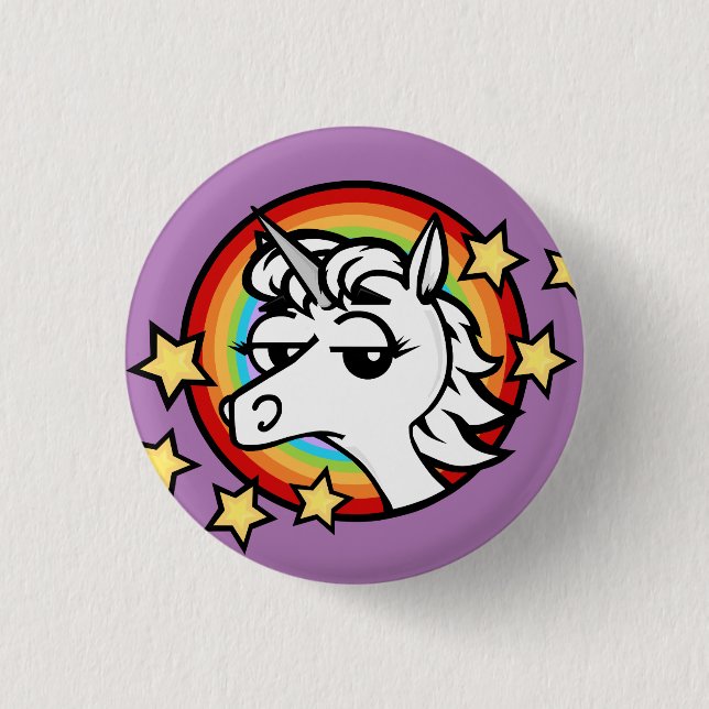 BADGE ROND 2,50 CM BOUTON ROND UNICORN FUNNY (Devant)