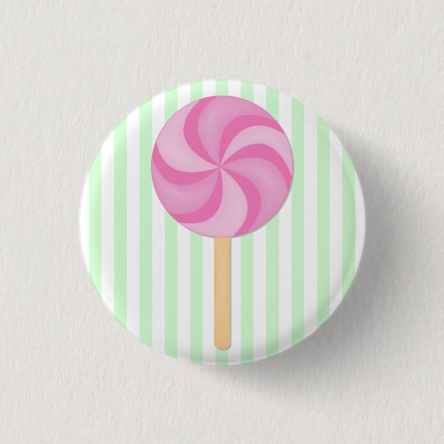 Badge Rond 2,50 Cm Bouton rose de lucette (Devant)