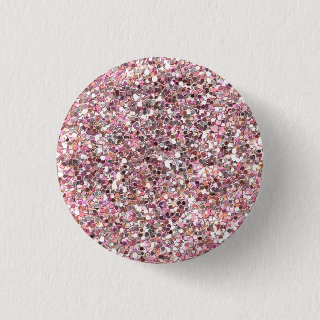 Badge Rond 2,50 Cm Bouton rose de parties scintillantes (Devant)