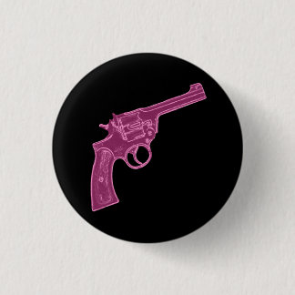 Badge Rond 2,50 Cm Bouton rose de pistolet