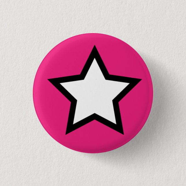Badge Rond 2,50 Cm Bouton rose d'étoile (Devant)