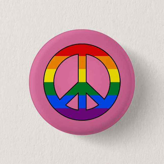 Badge Rond 2,50 Cm Bouton rose du drapeau LGBT (Devant)