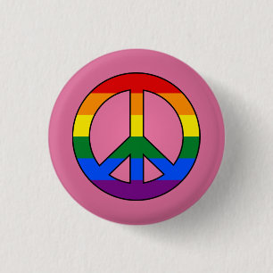 Badge Rond 2,50 Cm Bouton rose du drapeau LGBT