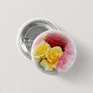 Badge Rond 2,50 Cm Bouton Rose moderne