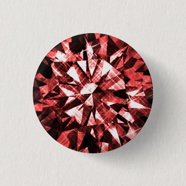 Badge Rond 2,50 Cm Bouton ROUGE de DIAMANT (Devant)