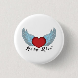 Badge Rond 2,50 Cm Bouton rouge d'insigne d'émeute
