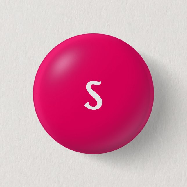 Badge Rond 2,50 Cm Bouton S Monogramme (Devant)