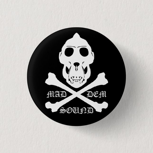 Badge Rond 2,50 Cm Bouton sain fou de DEM (Devant)